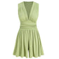 👗 Mouwloze jumpsuit met V-hals en geplooide taille voor dames