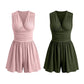👗 Mouwloze jumpsuit met V-hals en geplooide taille voor dames