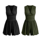 👗 Mouwloze jumpsuit met V-hals en geplooide taille voor dames