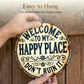 Vintage metalen bord met de tekst "Happy Place".