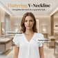 Damesblouse van chiffon met ruchesmouwen en V-hals