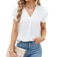Damesblouse van chiffon met ruchesmouwen en V-hals