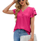 Damesblouse van chiffon met ruchesmouwen en V-hals