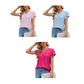 Damesblouse van chiffon met ruchesmouwen en V-hals