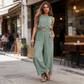 🥳HETE UITVERKOOP 2026🥳💞Meer dan 50.000 verkocht!🏖️💨 50% korting! Damesset bestaande uit een tweedelig tanktopje en een wijde broek – ademende stof, elastische tailleband met plooien en diepe zijzakken. Blijf koel en stijlvol de hele zomer. 👗✨