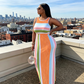 Mouwloze gestreepte bodycon maxi-jurk voor dames