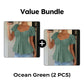 Damestop met pofmouwen, trekkoord en plooien.