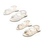 Dames platte sandalen met kruisbandjes