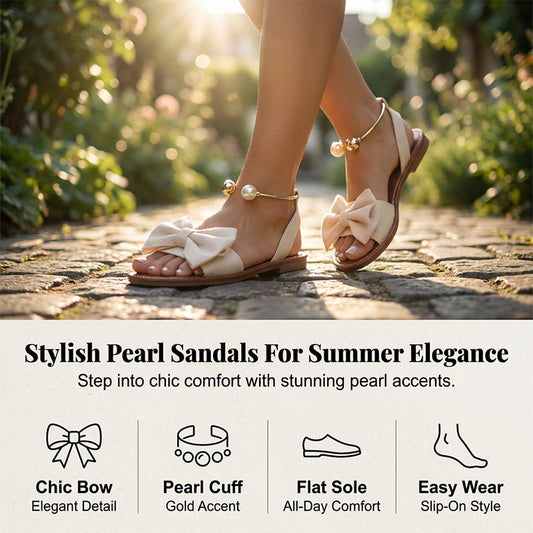 Stijlvolle parelkleurige sandalen met enkelbandje