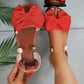 Stijlvolle parelkleurige sandalen met enkelbandje