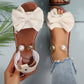 Stijlvolle parelkleurige sandalen met enkelbandje