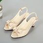 🎁2026 Nieuw binnen 50% KORTING💥✨Elegante dames sandalen met strass-strik, middenhak en verstelbaar bandje💃