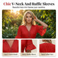 Chique jurk met V-hals en kanten details.