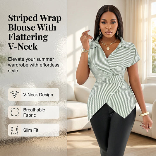 Elegante blouse met kraag en strikceintuur
