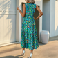 👗Nieuwe collectie 50% korting🌸 Mouwloze midi-jurk voor dames met abstracte print en ruches