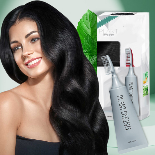 💇‍♀️ Professionele Haarverfkam + Crème Set | Drievoudige verzorging met hyaluronzuur, 100% dekking van grijs haar & eenvoudig thuisgebruik ✨