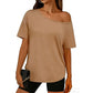 Casual oversized T-shirt met blote schouders voor dames