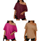 Casual oversized T-shirt met blote schouders voor dames
