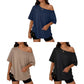 Casual oversized T-shirt met blote schouders voor dames