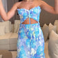 Sexy damesjurk met print en uitsnijdingen