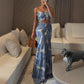 Sexy damesjurk met print en uitsnijdingen
