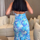Sexy damesjurk met print en uitsnijdingen