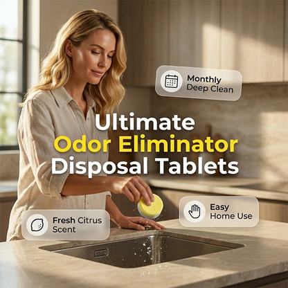 🍋 KOOP 2, KRIJG 1 GRATIS! ♻️ Tabletten voor het reinigen en ontgeuren van de afvoer – Verfrist de keuken, verwijdert geurtjes en is gemakkelijk in gebruik – Heerlijke citrusgeur voor een schone gootsteen ✨