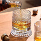 🎉【Aanbieding】🥃✨360° Draaibaar Whiskyglas | 300 ml | Loodvrij Glas | Geëmbosseerde Patronen | Stabiele Basis🍸