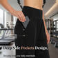 Dames yoga- en loungebroek met hoge taille en zakken