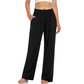 Dames yoga- en loungebroek met hoge taille en zakken