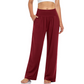 Dames yoga- en loungebroek met hoge taille en zakken