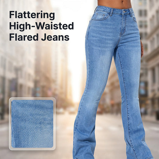 Stretch flared jeans met hoge taille voor dames