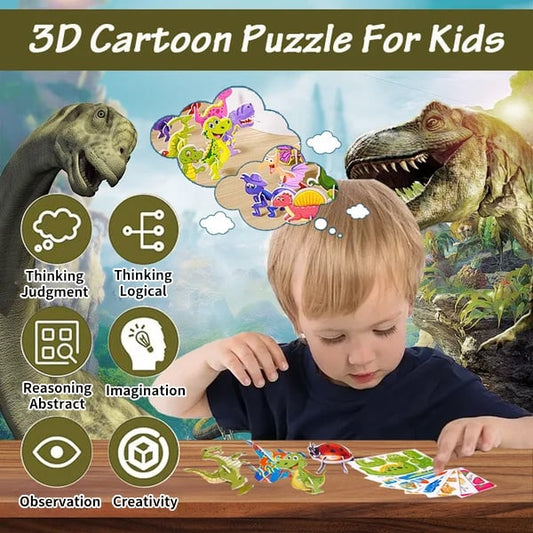 🦖 50% KORTING! 🧩 EDUCATIEVE 3D PUZZEL - Set van 25 stuks Kleurrijke Dinosaurussen, ontwikkelt creativiteit en ruimtelijk denken vanaf 4 jaar 🎨✨