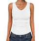 ⏰🎁Dames tanktop met V-hals en ribbels