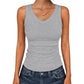 ⏰🎁Dames tanktop met V-hals en ribbels
