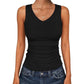 ⏰🎁Dames tanktop met V-hals en ribbels