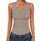 ⏰🎁Dames tanktop met V-hals en ribbels
