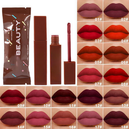 Niet-plakkerige, gladde, matte vloeibare lippenstift