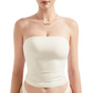 Dames strapless tube top van zachte, effen kleur.