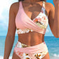 Bikini set met bloemenprint en hoge taille voor dames