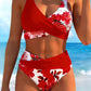 Bikini set met bloemenprint en hoge taille voor dames