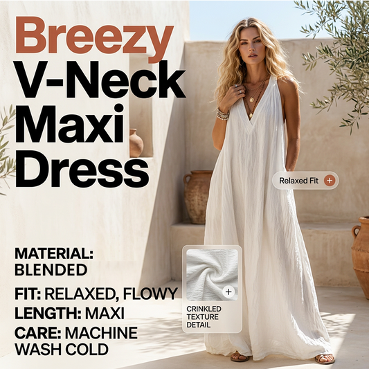 Casual mouwloze maxi-jurk met V-hals voor dames