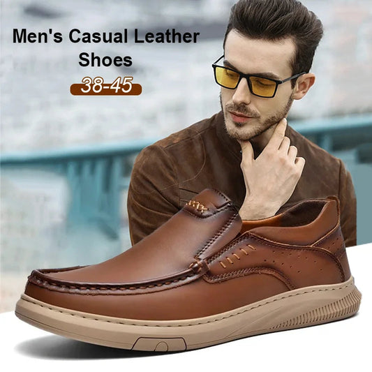 Comfortable Soft-soled Slip-on Leather Shoes For Men