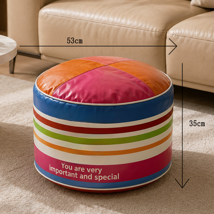 🛋️ 2‑i‑1 oppbevaringspuff – skjuler klær og tepper, premium kunstskinn, bohemsk mønster. Stilfull og praktisk! ✨🏠