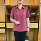 Damesblouse met korte mouwen in effen kleur