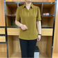 Damesblouse met korte mouwen in effen kleur