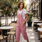 Effenkleurige jumpsuit met rechte pijpen en zakken