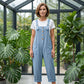 Effenkleurige jumpsuit met rechte pijpen en zakken
