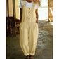 Effenkleurige jumpsuit met rechte pijpen en zakken