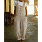 Effenkleurige jumpsuit met rechte pijpen en zakken